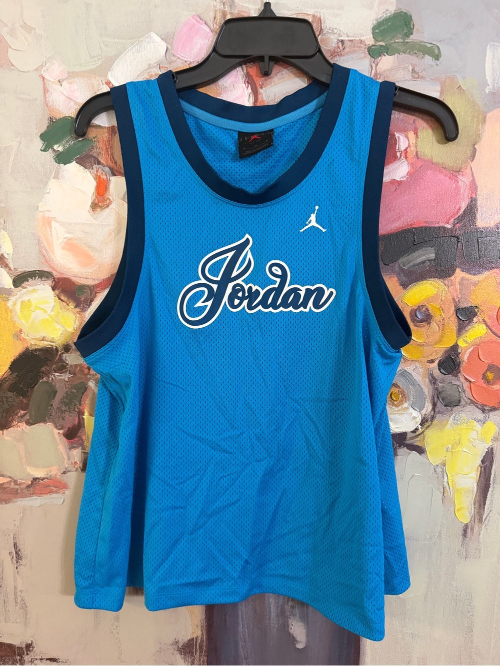 Jordan Kids Blue Mesh Tank with Navy Trim